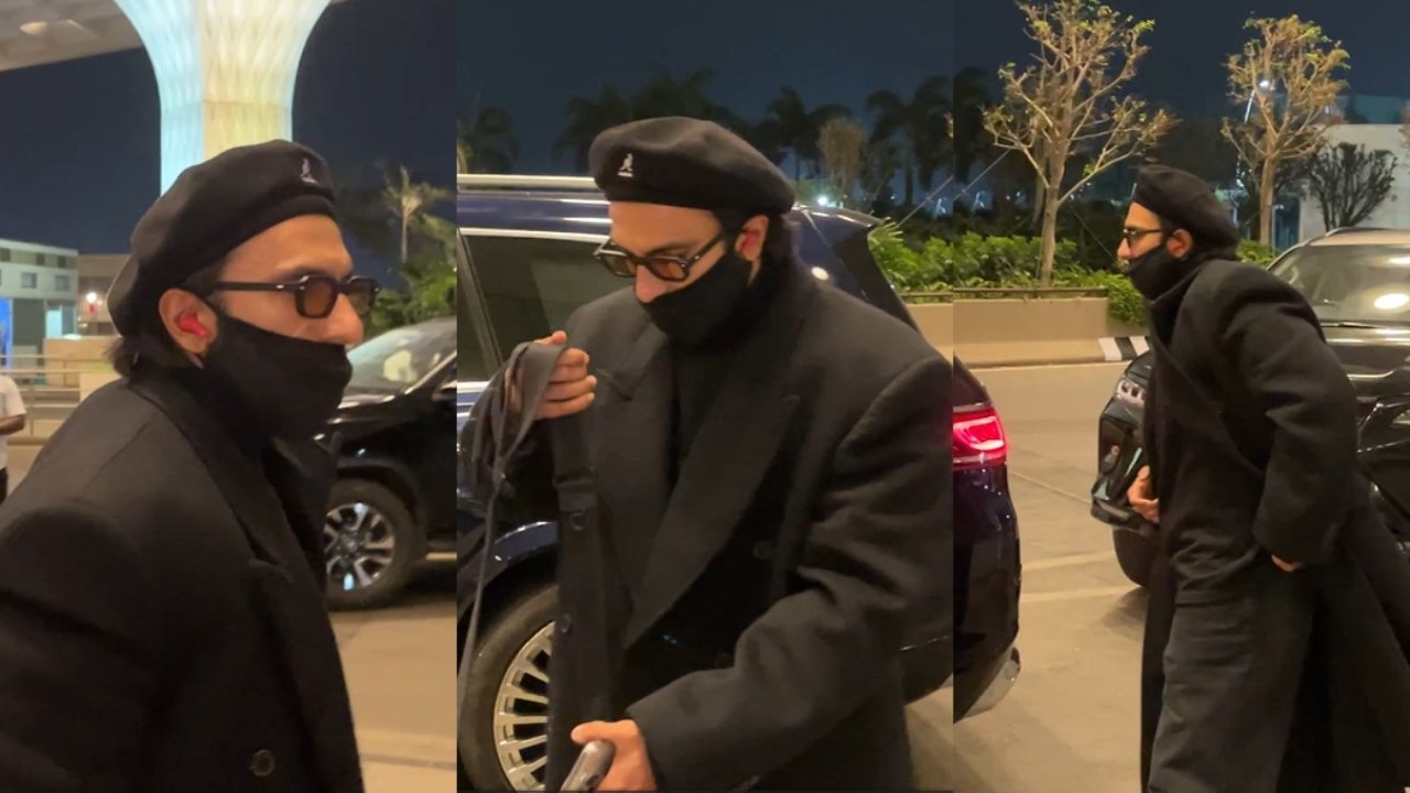 Ranveer Singh gets snapped at airport donning black overcoat and mask; Fans wonder if hiding his Don 3 look?