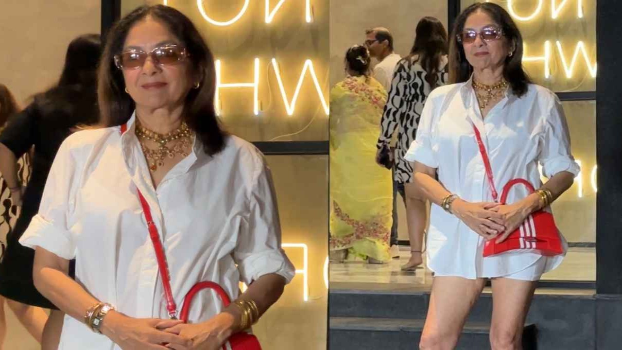 Neena Gupta makes bold fashion choice by styling cycling shorts with traditional jewelery