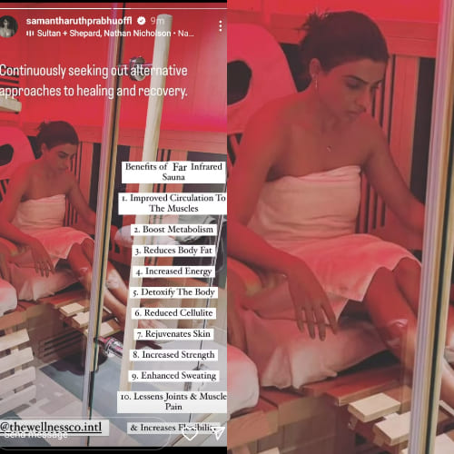 PHOTO: Samantha Ruth Prabhu enjoys far infrared sauna therapy; Know it's benefits(PC: Samantha Ruth Prabhu Instagram)