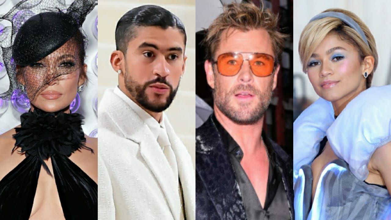 Jennifer Lopz, Bad Bunny, Chris Hemsworth, and Zendaya (Left to Right) (Getty Imgaes)