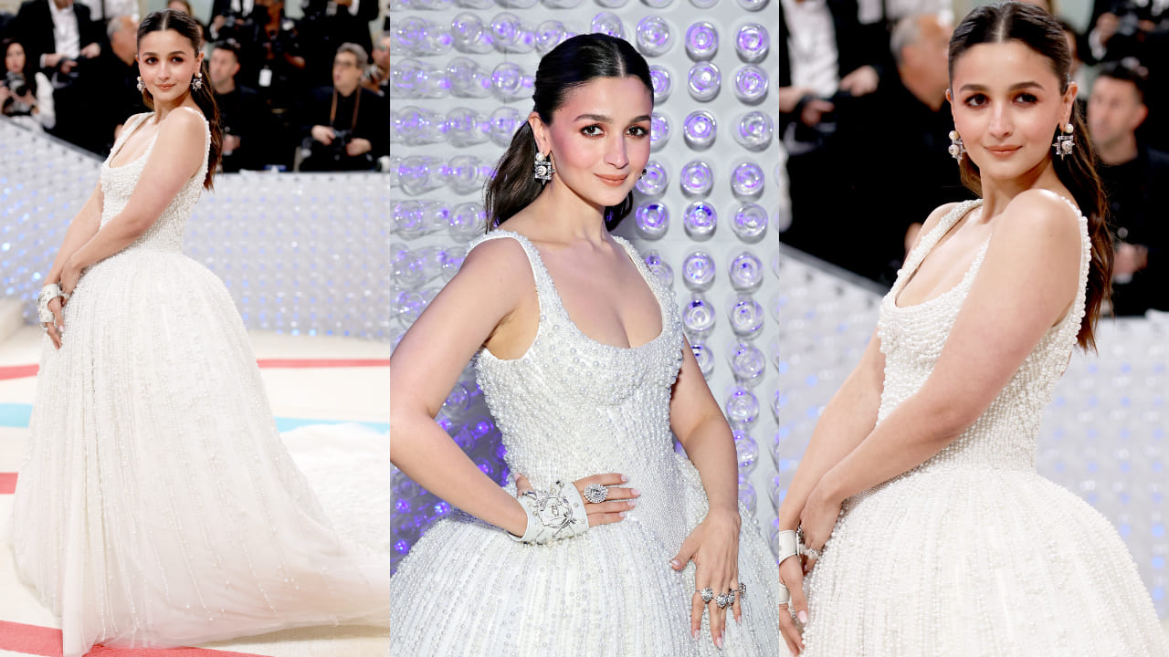 Alia Bhatt in white pearl gown 