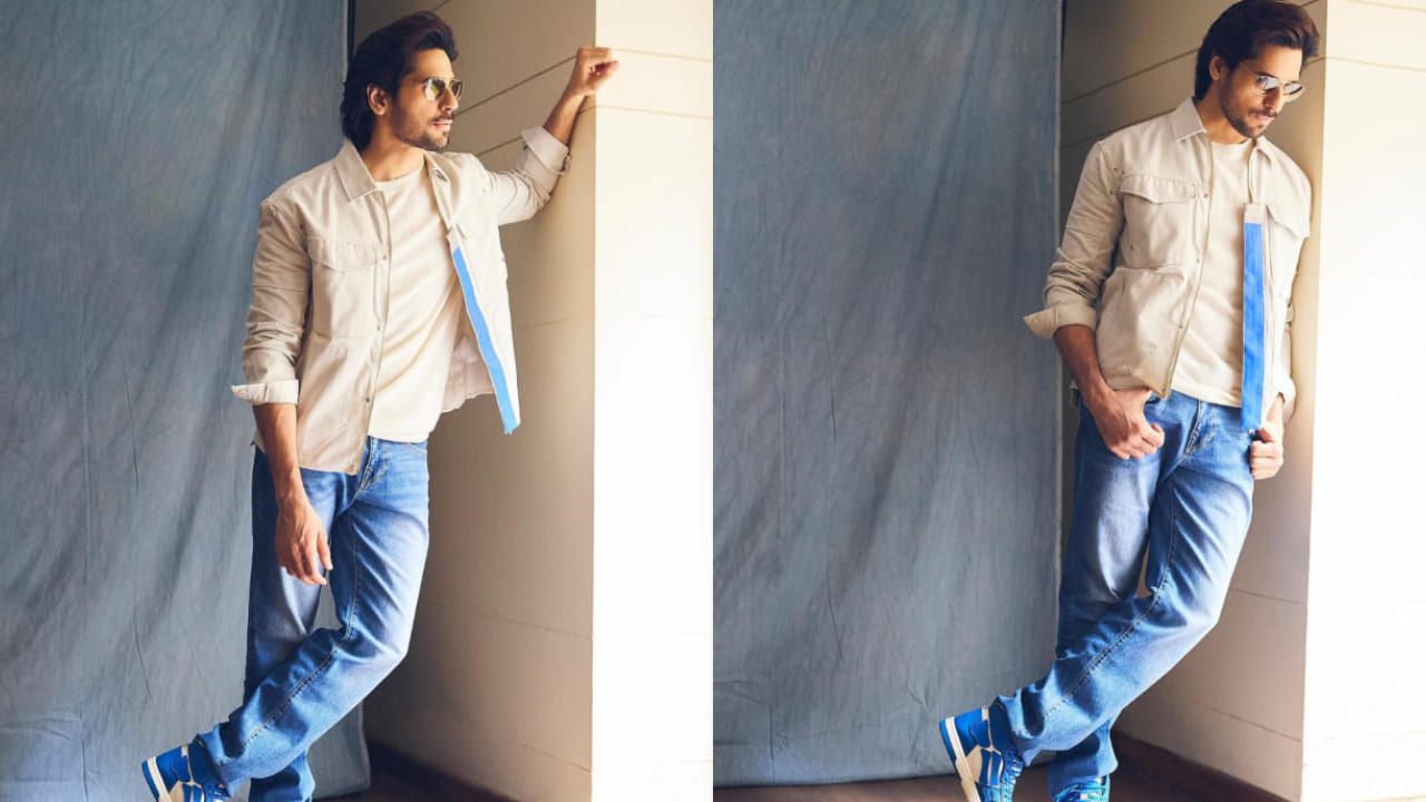 sidharth Malhotra in blue denim jeans 