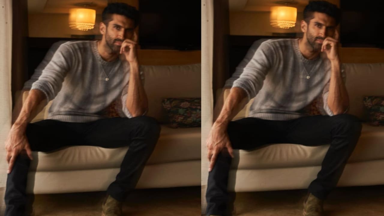 aditya roy kapoor in crew neck t-shirt 