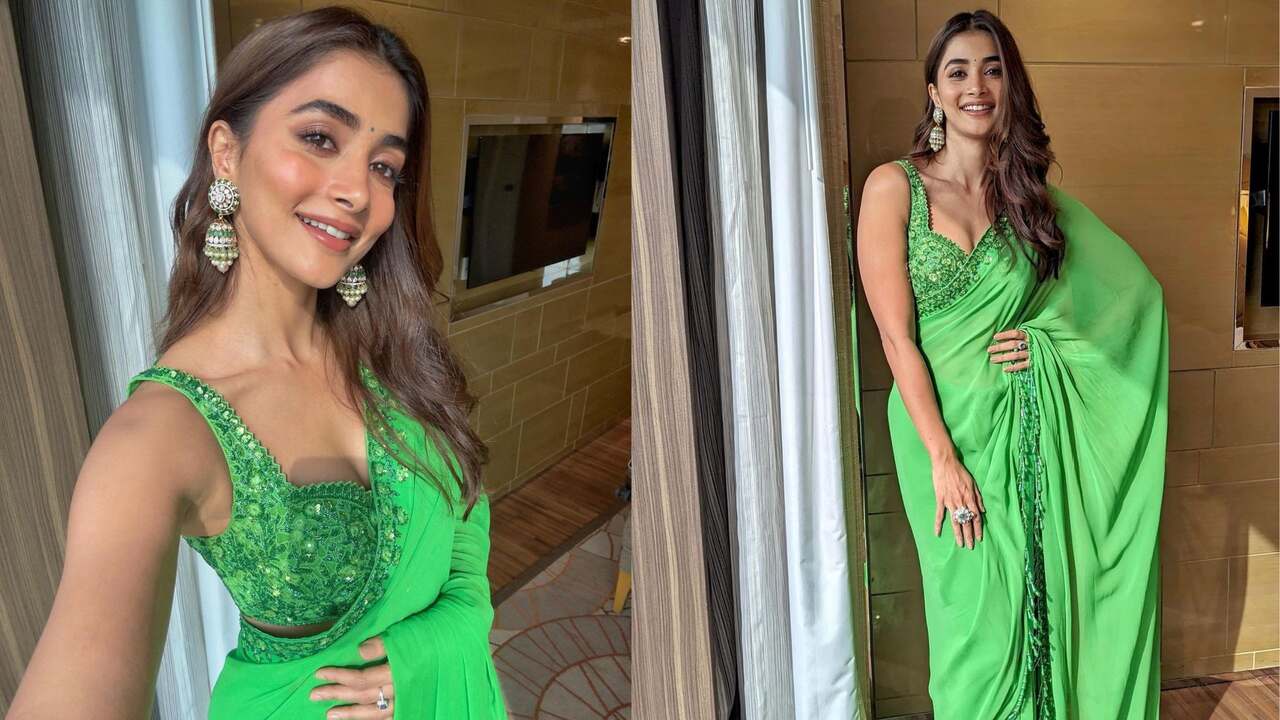 blouse styles ft Pooja Hegde for summer sarees and lehengas (PC: Pooja Hegde Instagram)