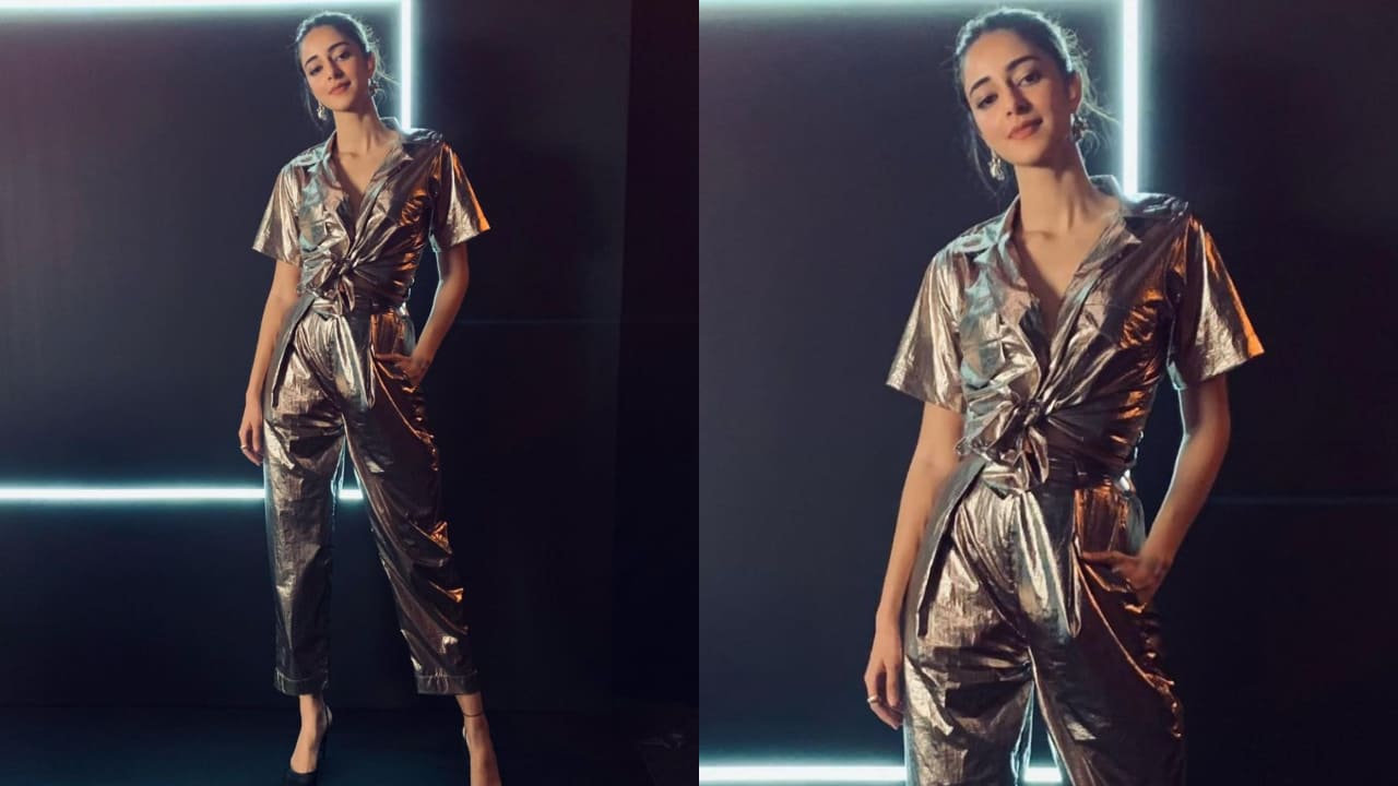 Ananya Panday in metallic jumpsuit 