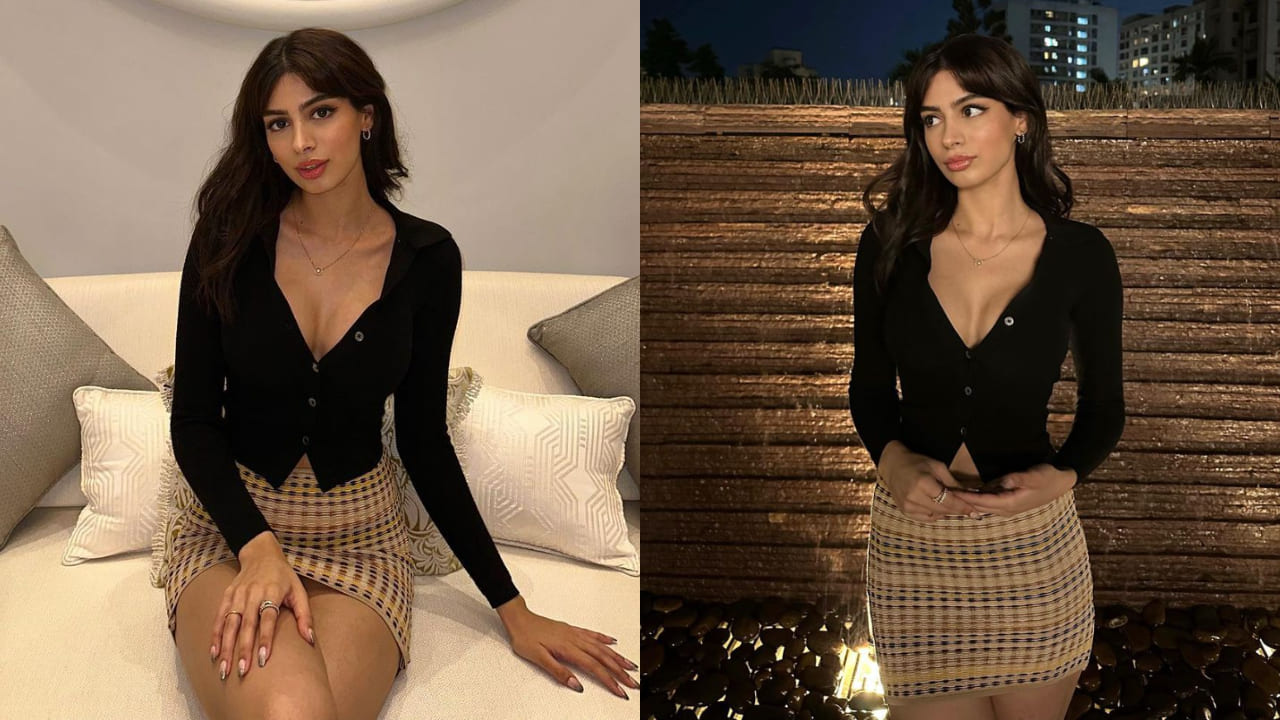 Khushi Kapoor in beige skirt 