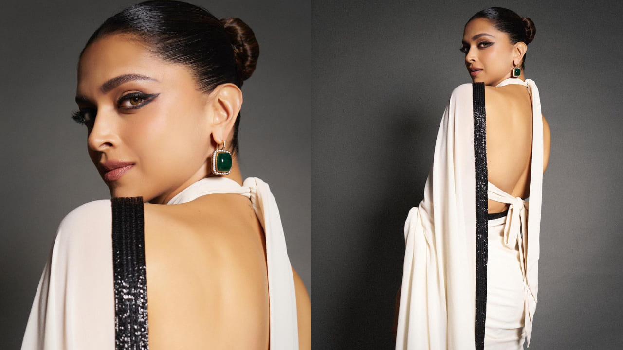 deepika padukone in halter neck blouse 