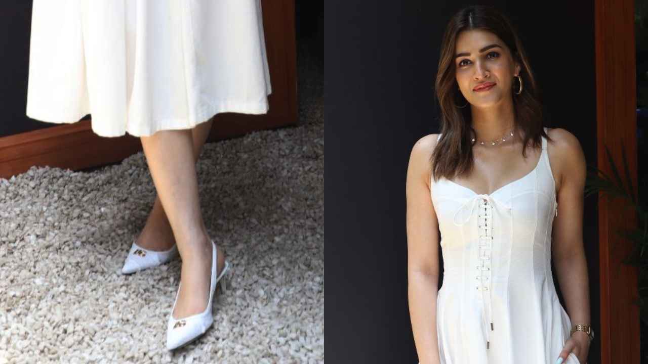 Kriti Sanon opts for Rs 64,790 midi with laced-up style to create the perfect sassy summertime look (PC: Viral Bhayani)