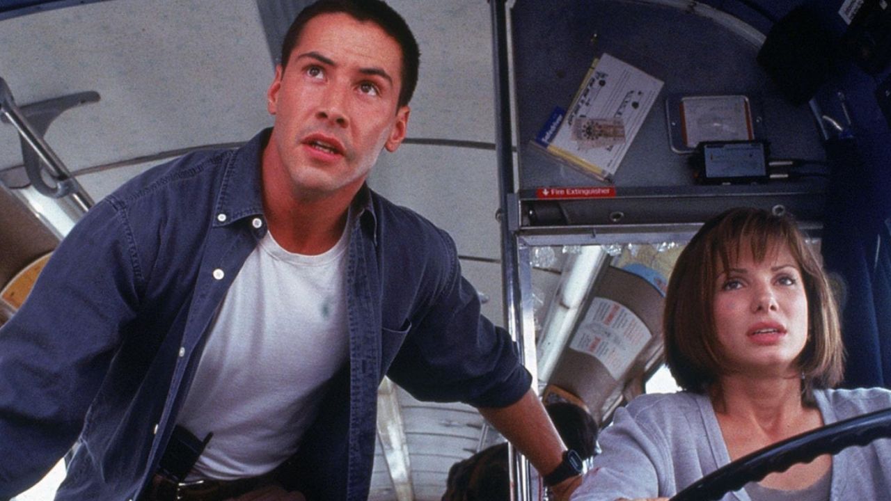 Keanu Reeves and Sandra Bullock in a still from Speed ( Image via Imdb)