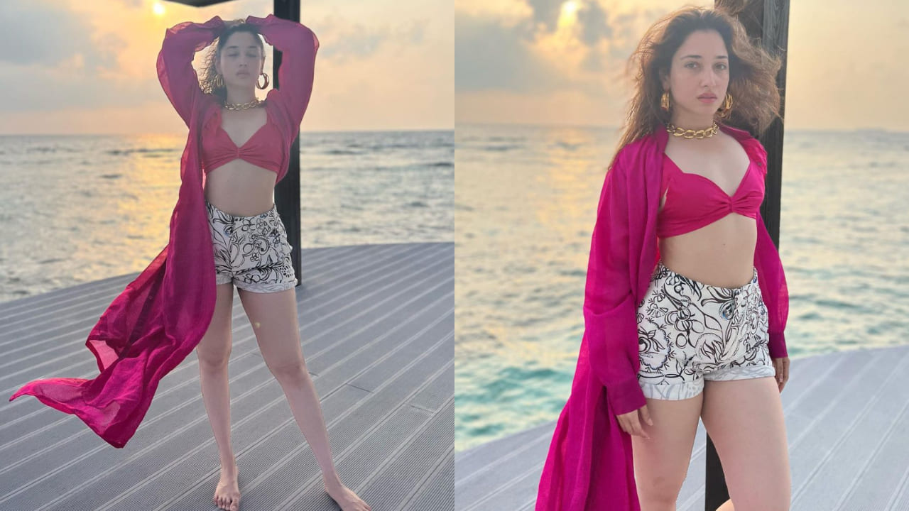 Tamannaah Bhatia in shorts and bralette 