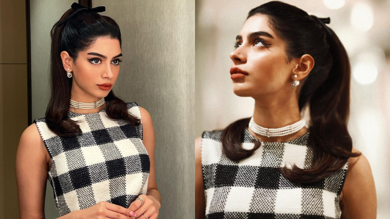 Khushi Kapoor in pearl choker and bow ( PC: Vaishnav Praveen) 