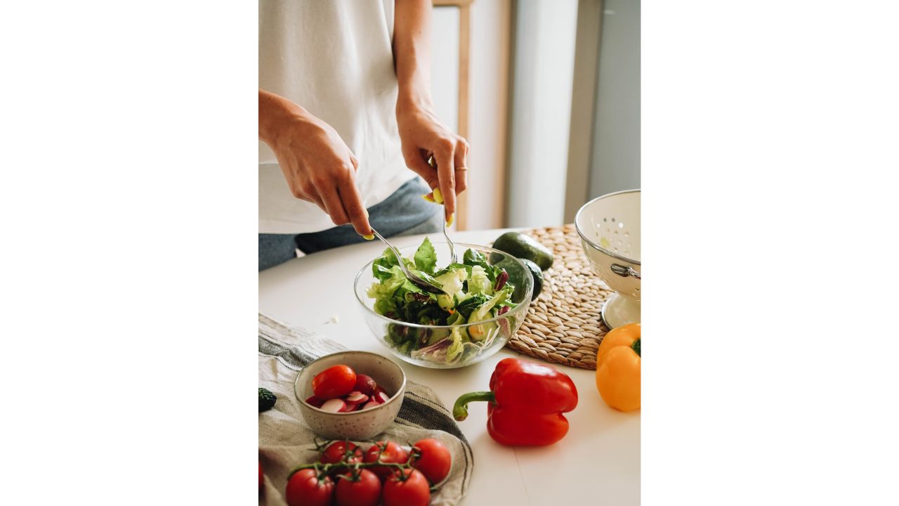 A Person Making Salad