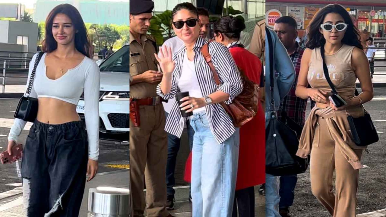Karisma Kapoor, Kareena Kapoor, Disha Patani, Sara Ali Khan, Ananya Panday, airport, airport look, ambanis. Style, Fashion