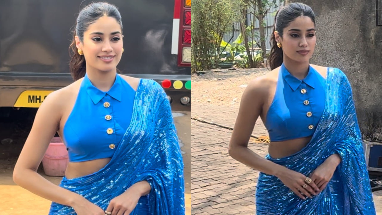 Janhvi Kapoor in blue saree