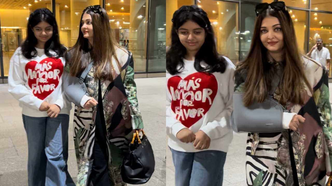 Aishwarya Rai at the airport as she returns from Cannes 