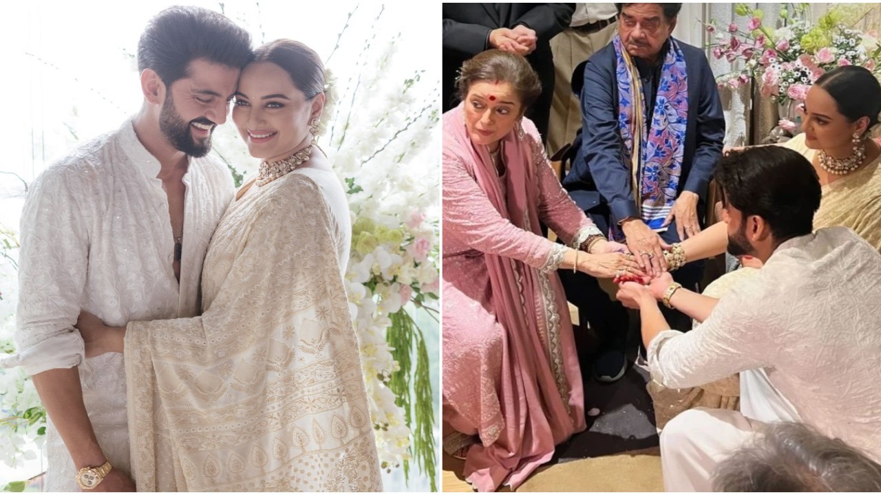 Sonakshi Sinha-Zaheer Iqbal participate in ritual with her parents Shatrughan Sinha-Poonam during wedding; UNSEEN pics go viral