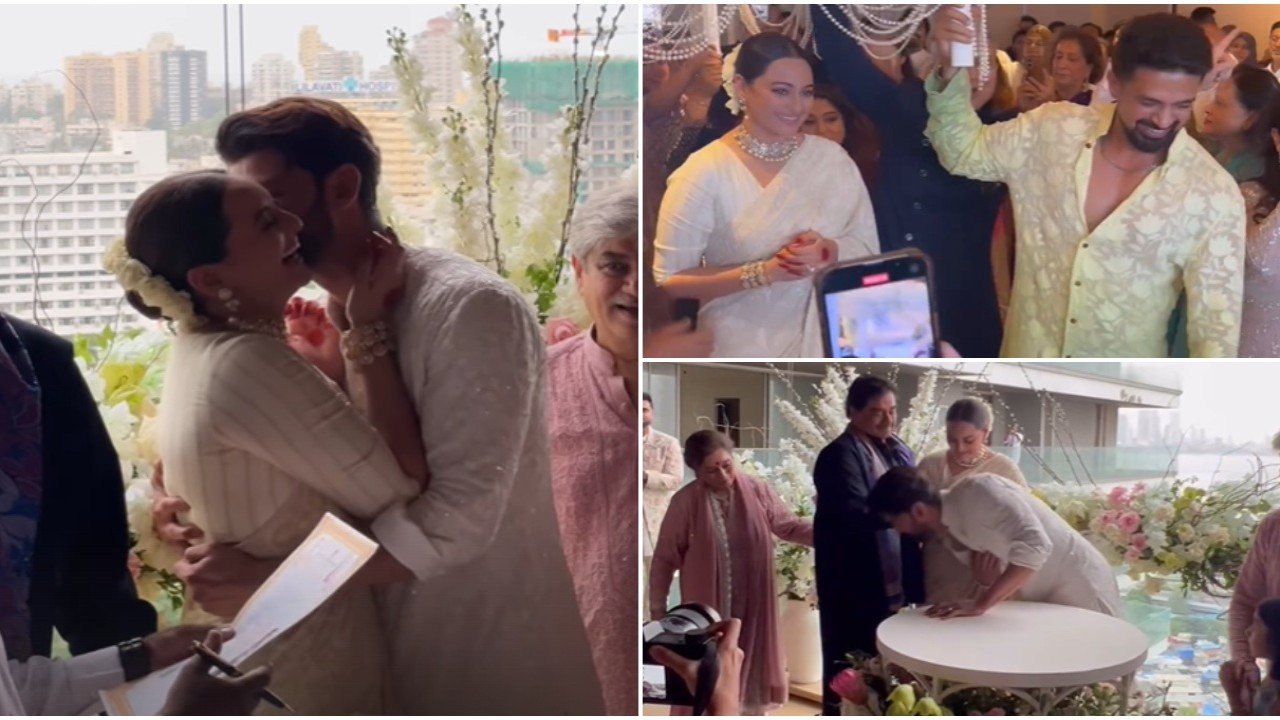 Sonakshi Sinha-Zaheer Iqbal Wedding: Bride gets emotional, groom plants sweet kiss after registering marriage; INSIDE VIDEOS