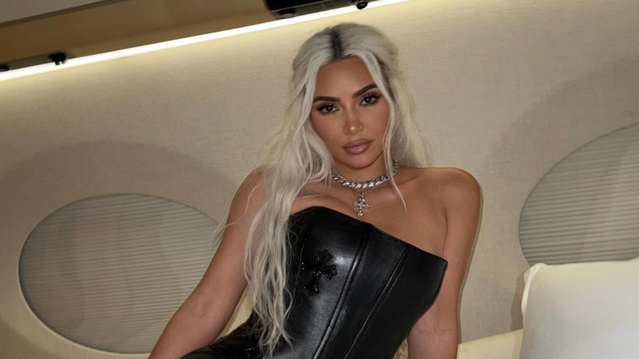 Kim Kardashian Shows Off Brand New Platinum White Basket Braids
