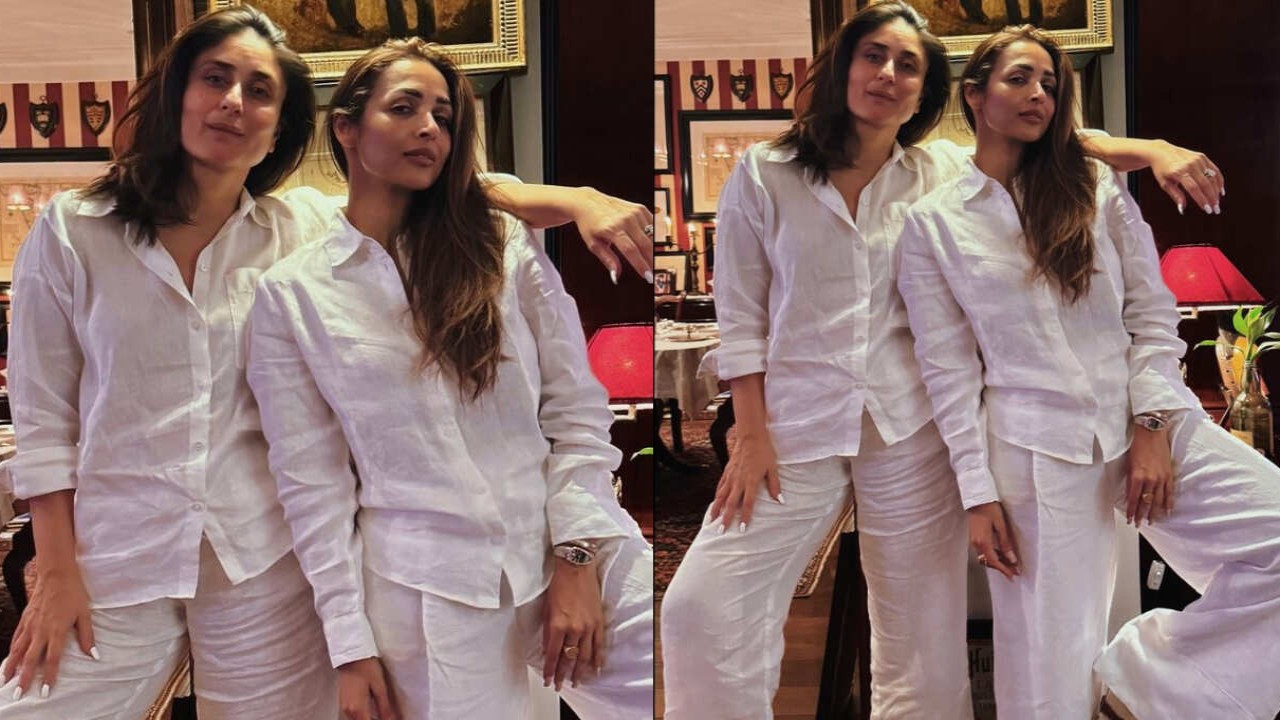 Kareena Kapoor and Malaika Arora's white linen co-ord set is a sophisticated, well-tailored ensemble apt for casual brunch