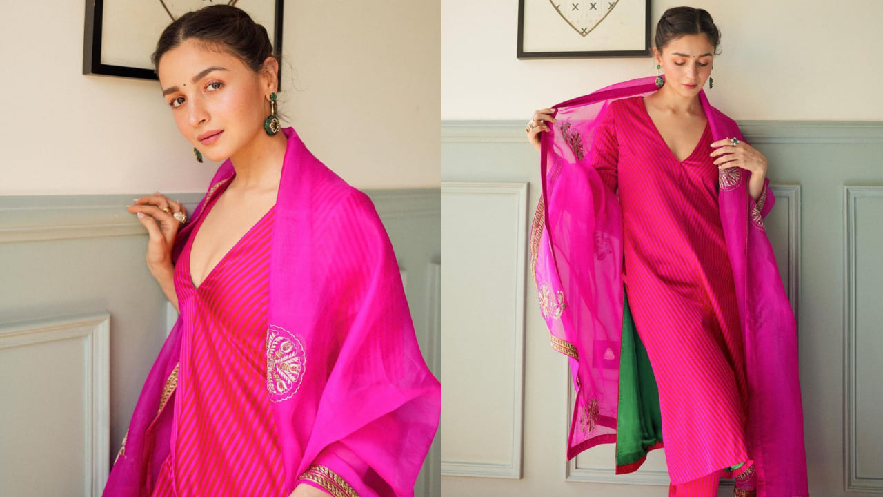 Alia Bhatt in pink suit 