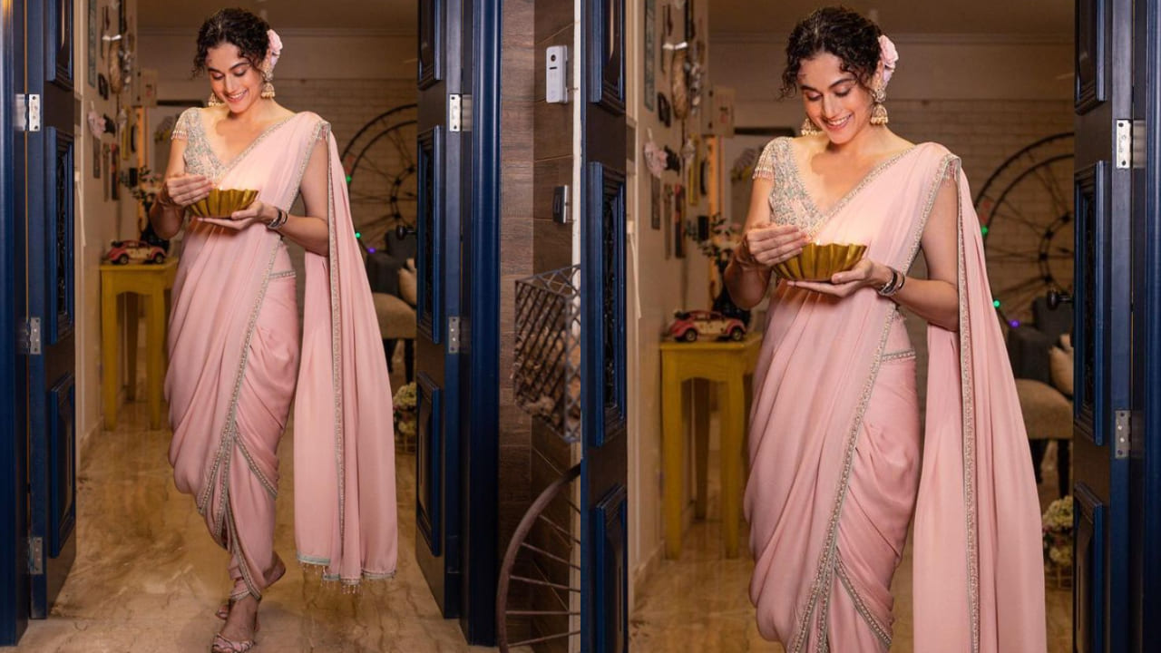 Taapsee Pannu in dhoti saree