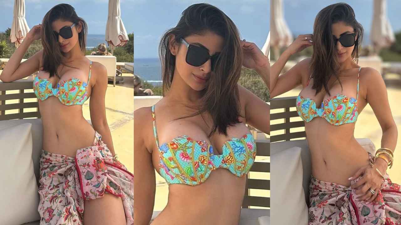 Mouni Roy’s halter neck polka dot mini-dress and colorful bikini set are total vacation staples (PC: Mouni Roy Instagram)