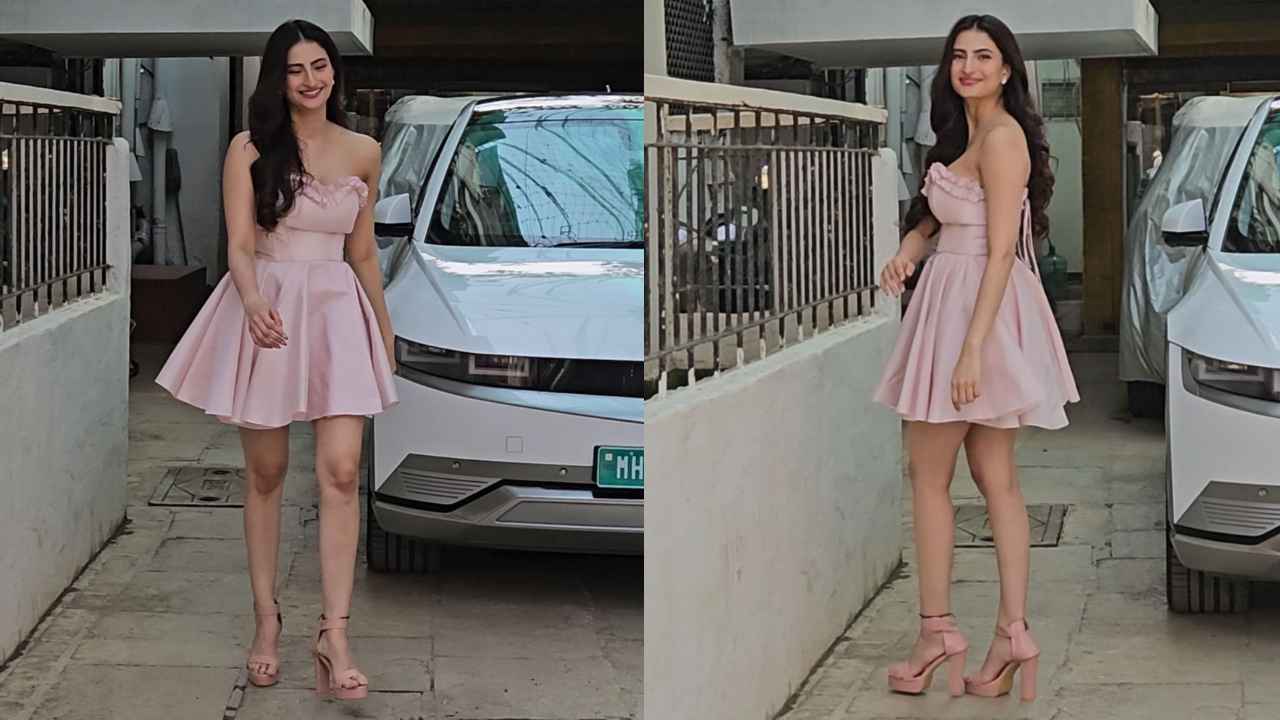 Palak Tiwari’s baby pink strapless mini-dress with matching heels ...