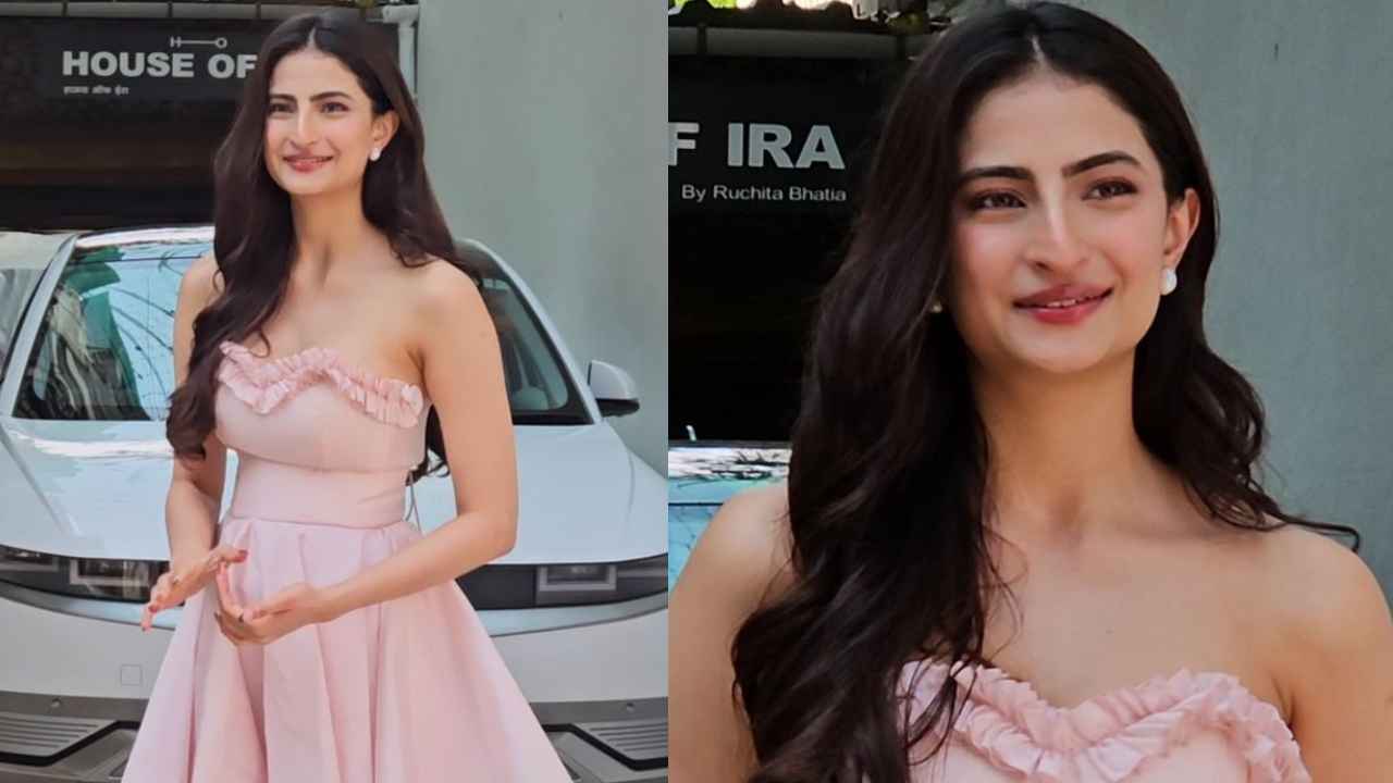 Palak Tiwari’s baby pink strapless mini-dress with matching heels proves she is a total princess (PC: APH Images)