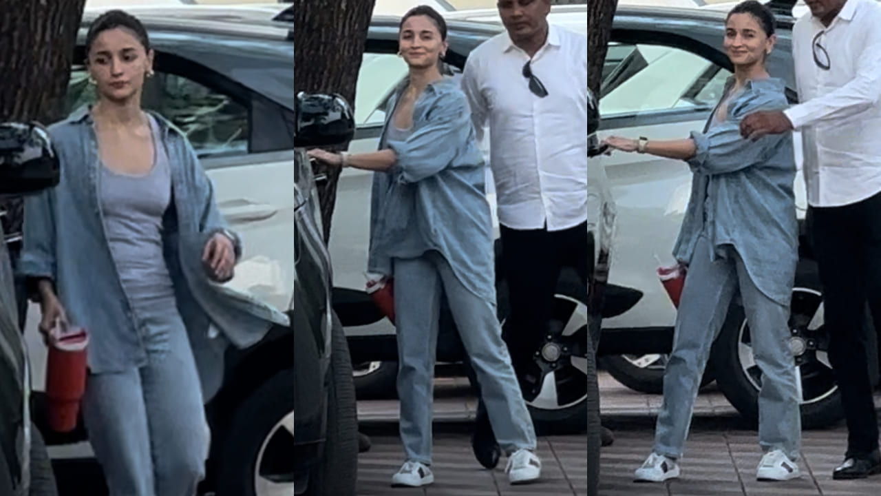 Alia Bhatt in layered denim look 