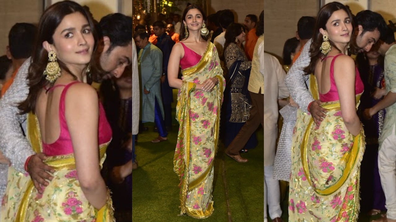 Alia Bhatt floral saree look (PC: Getty Images)