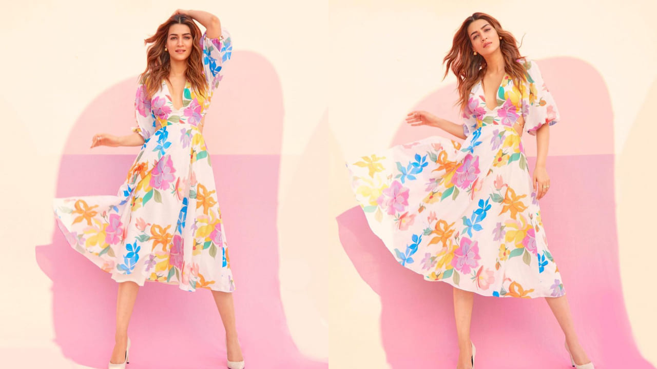 Kriti Sanon in floral midi dress