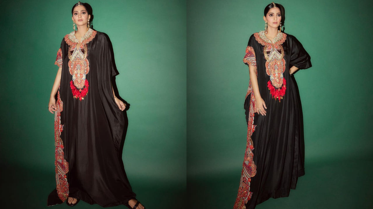 Sonam Kapoor in boho kaftan dress 