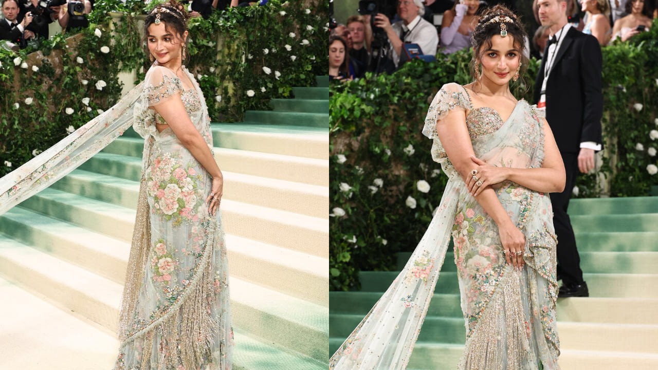 Alia Bhatt in Sabyasachi saree for MET gala