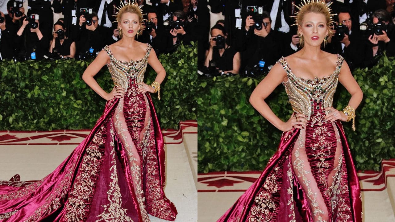 Blake Lively in Versace gown 