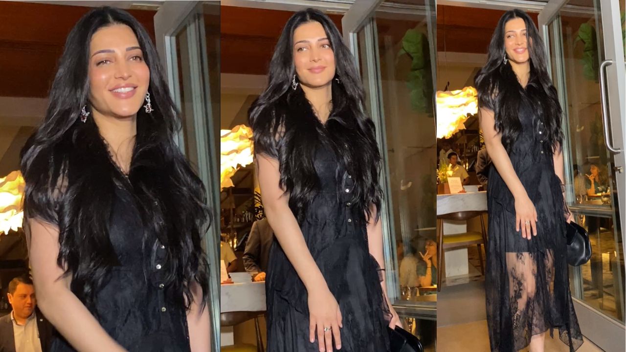 Shruti Haasan goes head-to-toe black (PC: Varinder)