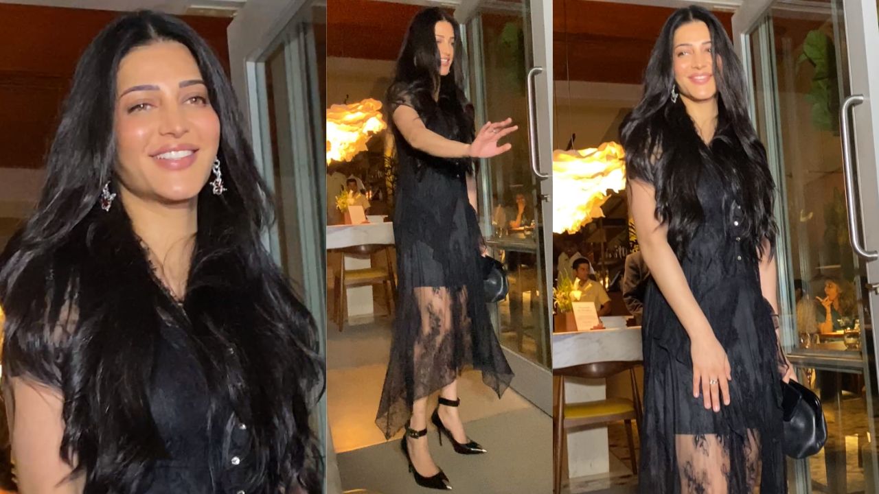 Shruti Haasan goes head-to-toe black (PC: Varinder)