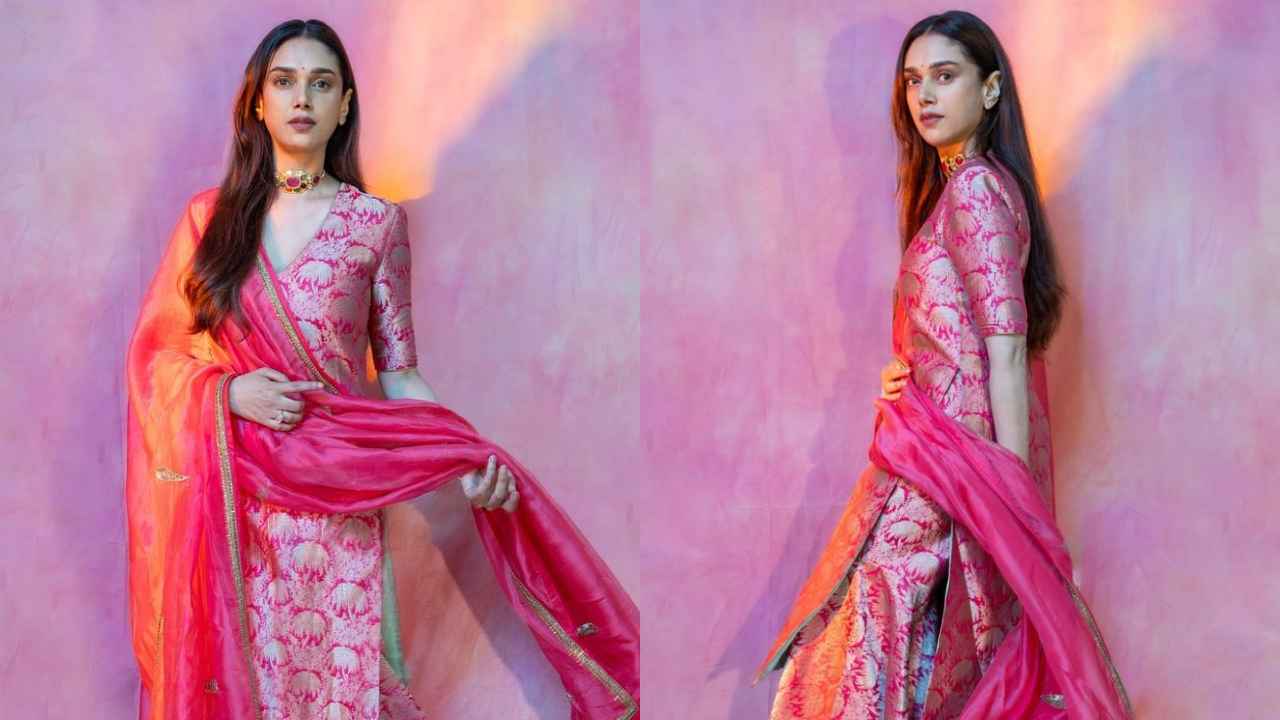 Aditi Rao Hydari continues her love affair with sharara sets in another Varanasi silk pick worth Rs 69,800  (PC: Aditi Rao Hydari Instagram)