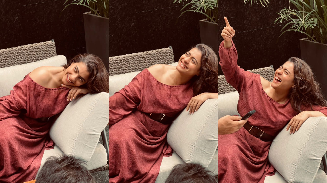 Kajol in brick red dress 