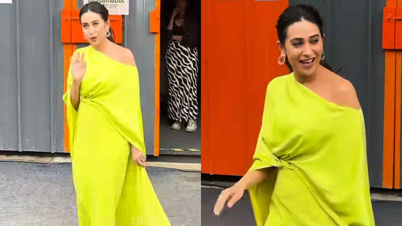 Karisma Kapoor embraces power of neon colors in asymmetrical gown with ...