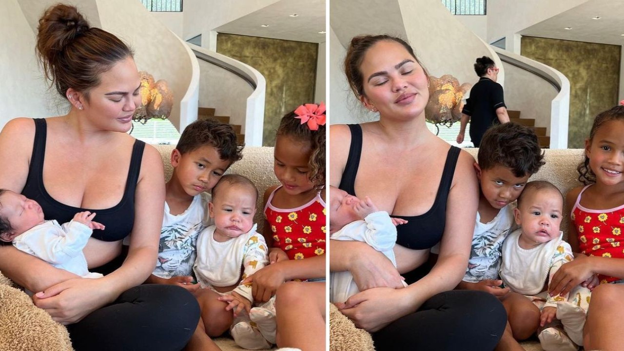  Chrissy Teigen with her four kids - ( Instagram/  Chrissy Teigen) 