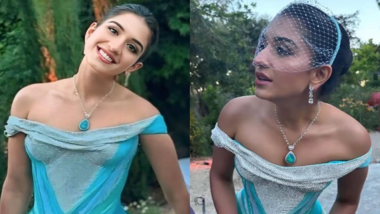 Radhika Merchant transforms into real-life Disney Princess in blue corseted Versace gown