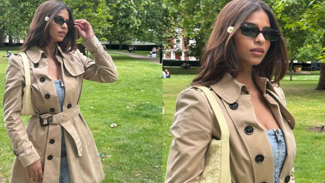 Suhana Khan masters layering with her glamorous denim mini dress and trench coat ensemble