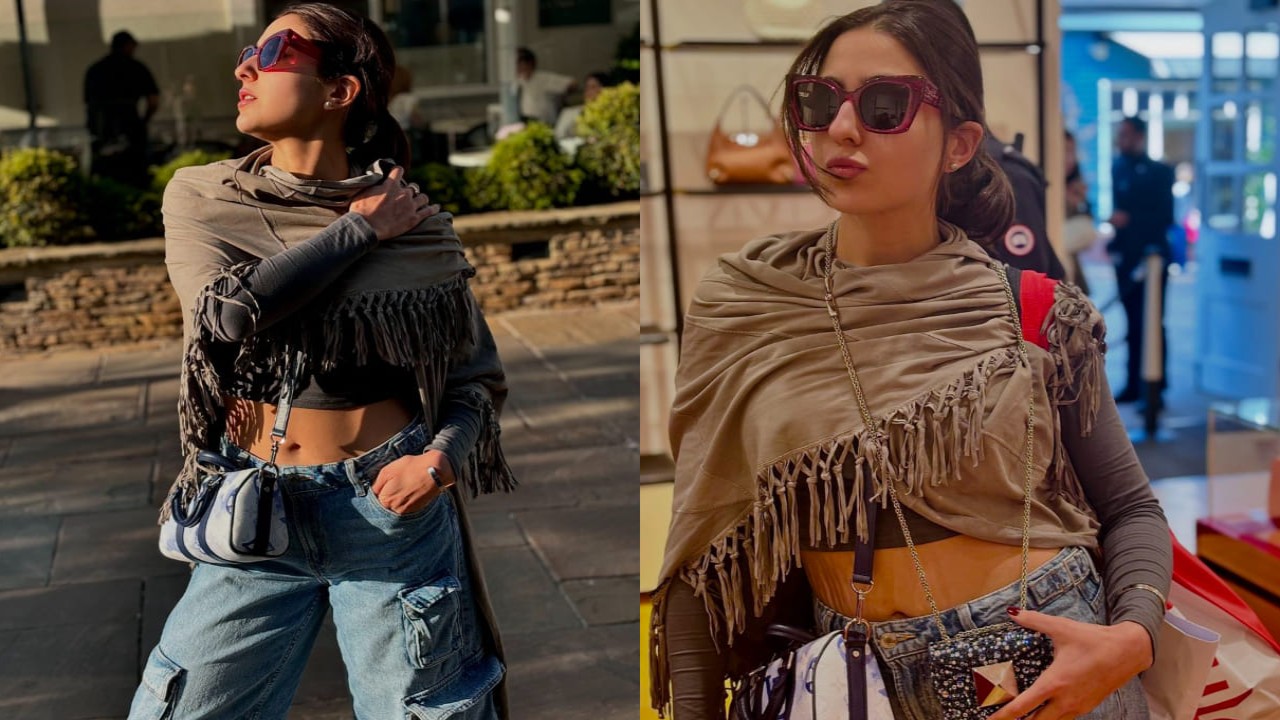 Sara Ali Khan in crop top, cargo pants and luxe accessories