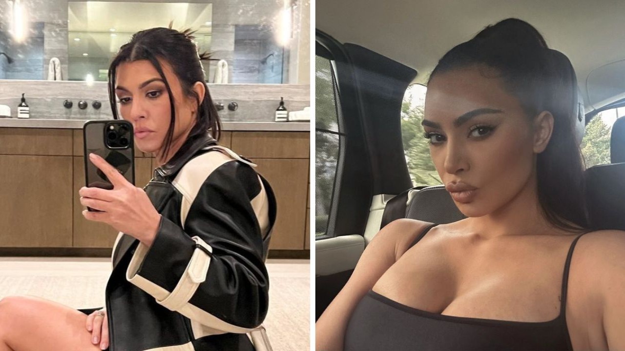 Kourtney and Kim Kardashian (Instagram) 