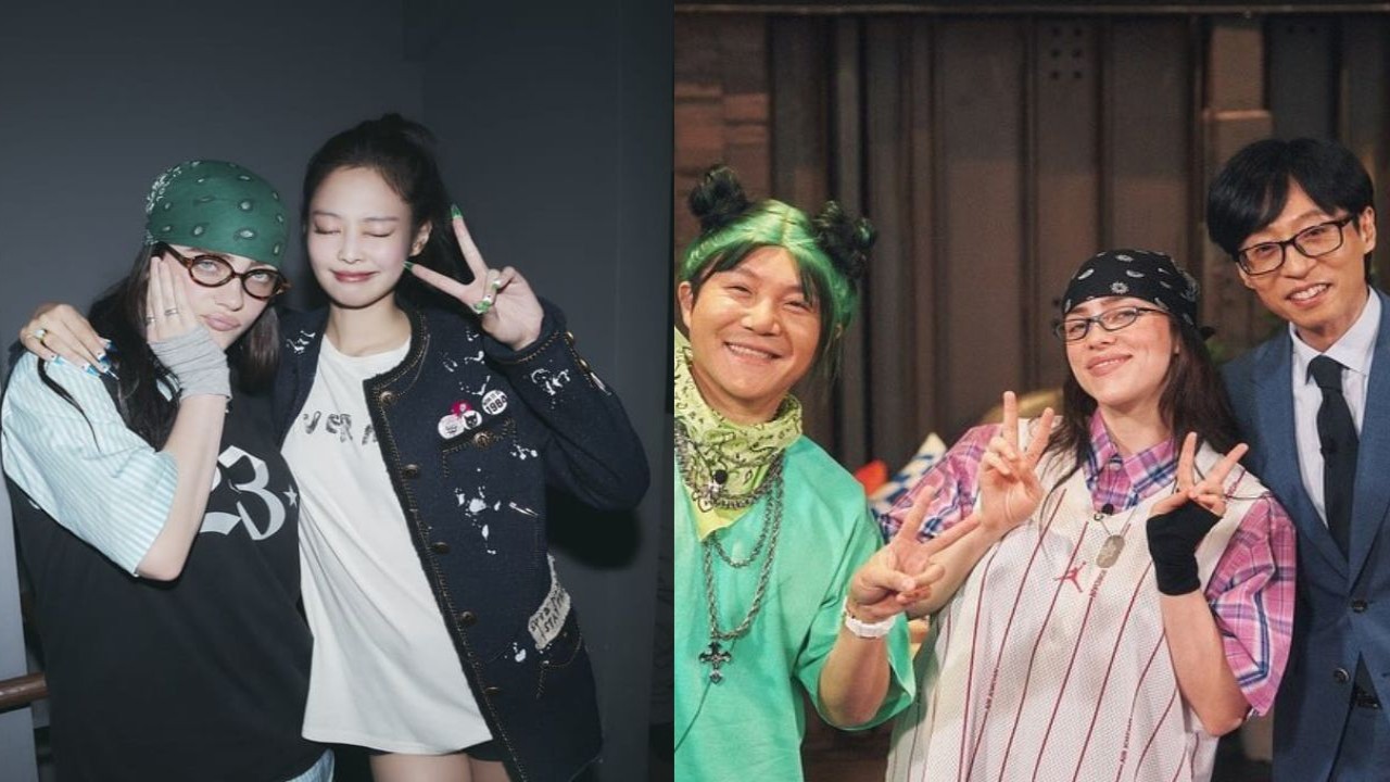 BLACKPINK's Jennie, Billie Eilish, Billie Eilish with Yoo Jae Suk and Jo Se Ho; Image: Spotify, tvN