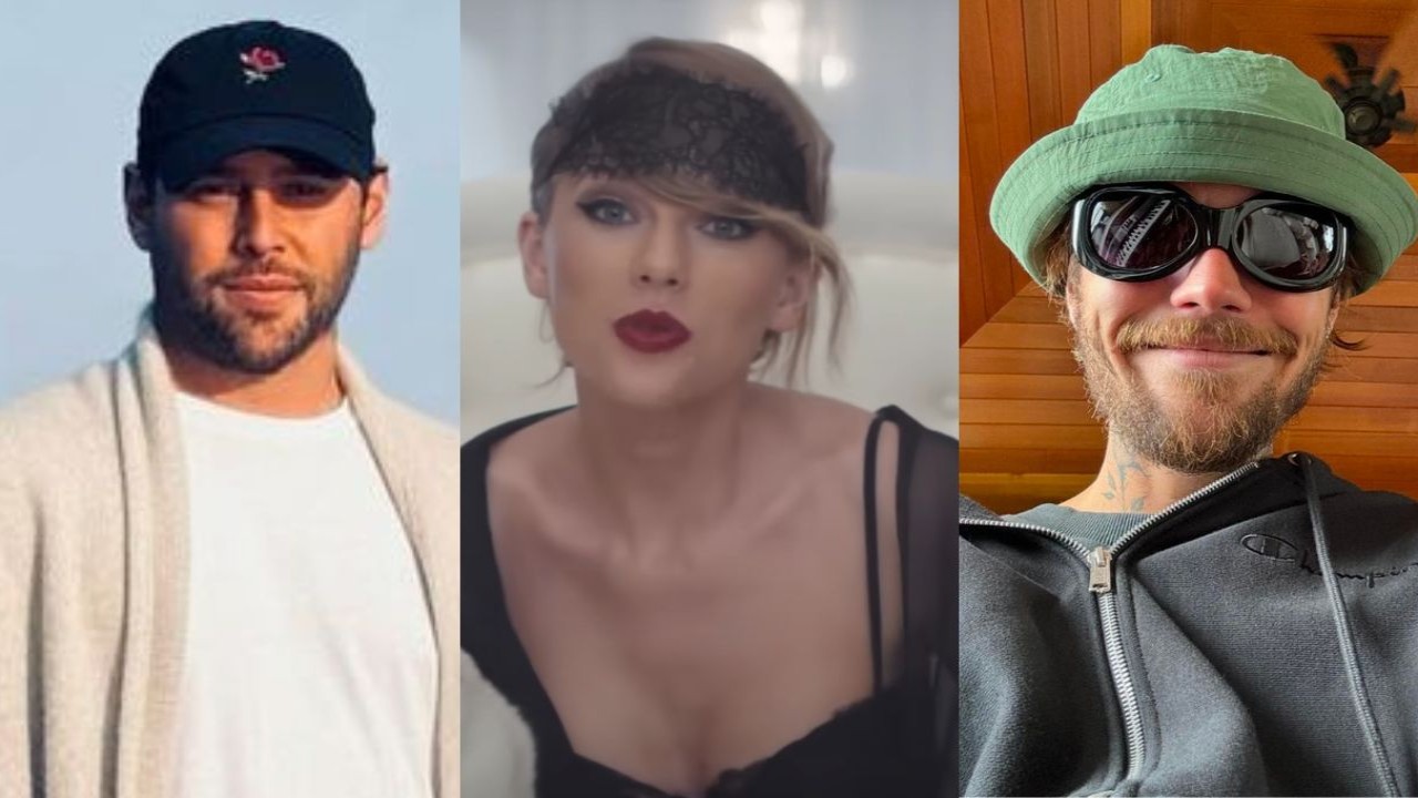 Scooter Braun, Taylor Swift and Justin Bieber (Instagram/@scooterbraun/, YouTube/Taylor Swift and Instagram/@justinbieber)