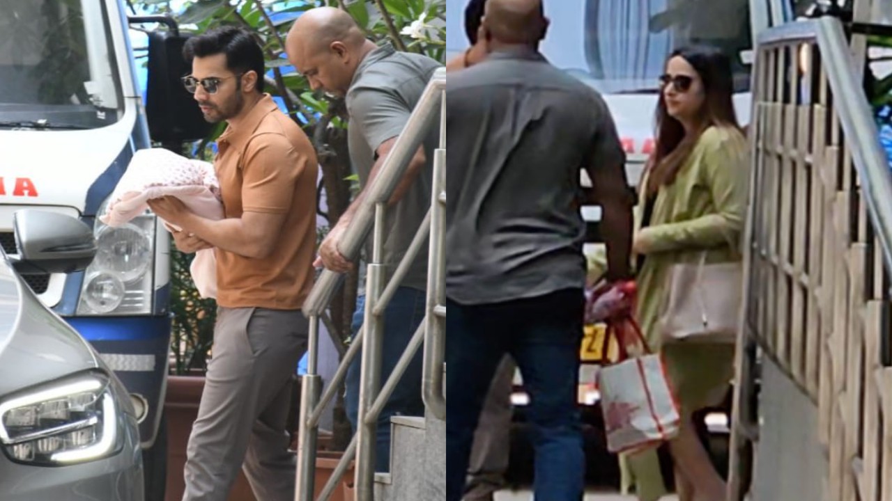 Varun makes first appearance with Natasha & daughter, leave from hospital; Watch