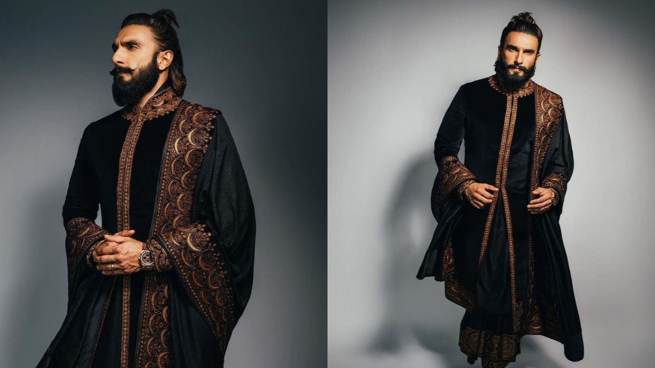 Ranveer Singh picks royal custom black sherwani by Tarun Tahiliani