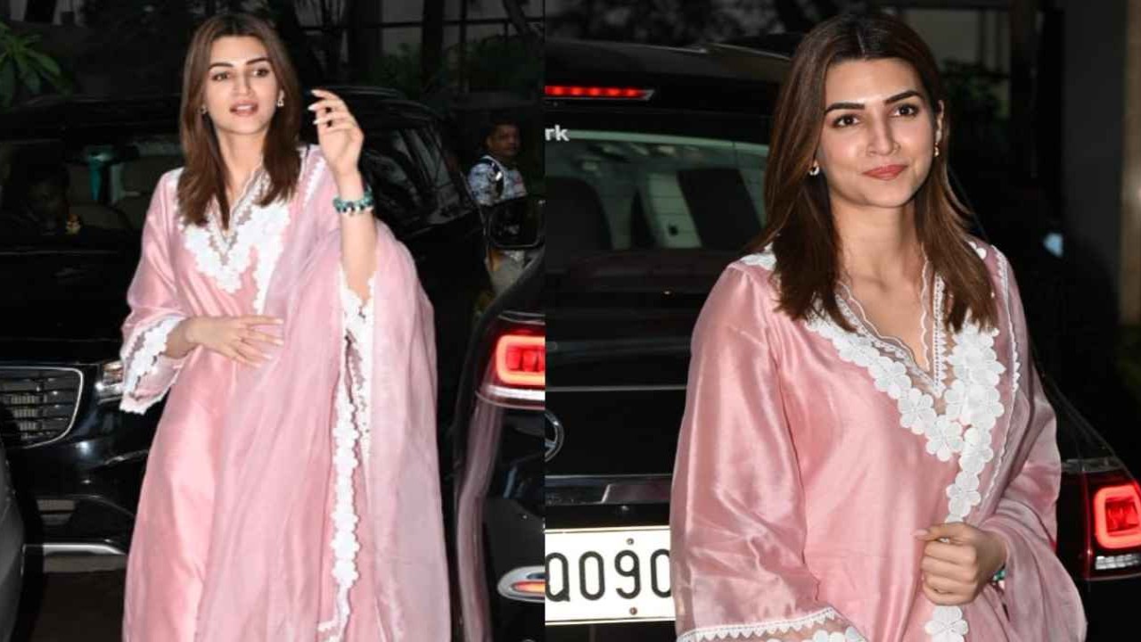 Kriti Sanon’s pretty pink chanderi kurta set worth Rs 12,000 will brighten up your dull monsoon day