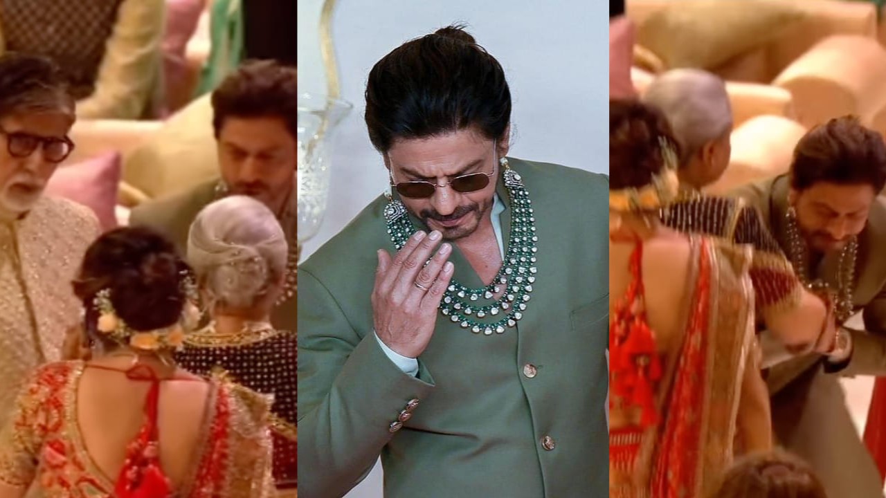 Anant Ambani-Radhika Merchant Wedding: Shah Rukh Khan touches Big B-Jaya Bachchan’s feet; gushing fans say ‘Lot to learn from him’